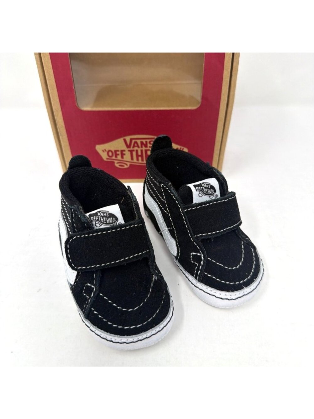 Vans Sk8-Hi Crib Baby Walker High Top Black White Unisex Casual Shoe Size 2C